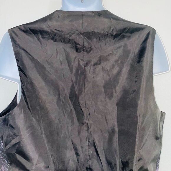 Mens Vest Size XXL 2XL Waistcoat Black Gray Paint Splatter Abstract - Picture 7 of 12